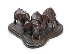 λ TERRY OWEN MATHEWS (BRITISH 1931-2008), A GROUP OF THREE ELEPHANTS