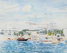 λ PAUL LUCIEN MAZE (FRENCH/BRITISH 1887-1979), BOATS IN A HARBOUR