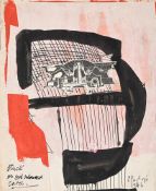 λ SIR EDUARDO PAOLOZZI (BRITISH 1924-2005), UNTITLED (STUCK ON RED COLOURED CARD)