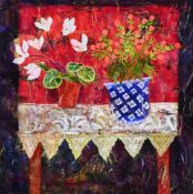 λ SUE FITZGERALD (BRITISH B.1946), VELVET CLOTH AND DRAGON THREAD