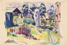 λ JULIAN TREVELYAN (BRITISH 1910-1988), A VILLAGE SCENE