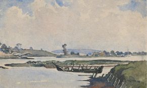 λ WALTER STEGGLES (BRITISH 1908-1997), THE RIVER DEBEN, NEAR WALDRINGFIELD, SUFFOLK