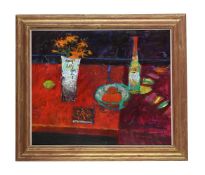 λ WILLIAM SELBY (BRITISH B. 1933), RED TABLE