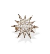 A VICTORIAN DIAMOND STAR BROOCH