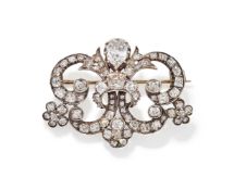A MID 19TH CENTURY DIAMOND BROOCH