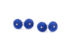 A PAIR OF LAPIS LAZULI CUFFLINKS