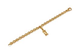 CARTIER, A 'MEPLAT' BRACELET WITH 'DOUBLE C' CHARM