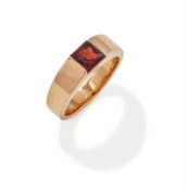 CARTIER, A GARNET 'TANK' RING