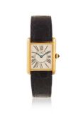 Y CARTIER, MUST DE CARTIER, TANK, A SILVER GILT WRISTWATCH