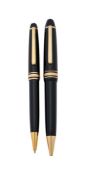 MONTBLANC, MEISTERSTÜCK, A BLACK BALLPOINT PEN AND PROPELLING PENCIL