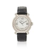 Y CHOPARD, HAPPY SPORT, REF. 8475, A STAINLESS STEEL AND DIAMOND WRISTWATCH WITH DATE