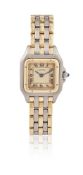 CARTIER, PANTHÈRE, A LADY'S BI-METAL BRACELET WATCH
