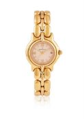 BERTOLUCCI, REF. 3760, A LADY'S 18 CARAT GOLD BRACELET WATCH WITH DATE