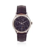 Y JAEGER LECOULTRE, MASTER CONTROL PERPETUAL, A STAINLESS STEEL PERPETUAL CALENDAR WRISTWATCH