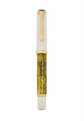 PELIKAN, SOUVERAN M400, A WHITE AND MOTTLED TORTOISESHELL FOUNTAIN PEN