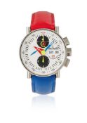 ALAIN SILBERSTEIN, KRONO BAUHAUS, A LIMITED EDITION STAINLESS STEEL CHRONOGRAPH WRISTWATCH