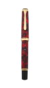 PELIKAN, M620 CITY SERIES, MADRID, A RED MARBLED SPECIAL EDITION FOUNTAIN PEN
