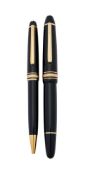 MONTBLANC, MEISTERSTÜCK, A BLACK ROLLERBALL AND BALLPOINT PEN