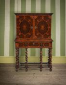 Y A WILLIAM & MARY KINGWOOD, TULIPWOOD AND OYSTER VENEERED CABINET ON STAND, CIRCA 1690