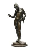 AFTER THE ANTIQUE, A LARGE NAPLES BRONZE FIGURE OF NARCISSUS, CAST BY BUCCIANO