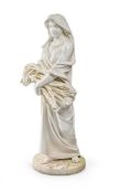 A LARGE MARBLE FEMALE FIGURE EMBLEMATIC OF 'THE HARVEST', ITALIAN, LATE 19TH CENTURY