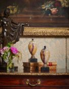 A PAIR OF LATE GEORGE III BLUE JOHN URNS, CIRCA 1810