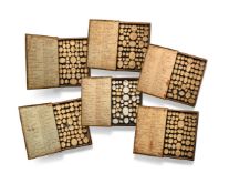 A GRAND TOUR SET OF SIX MARBLED BOOKS CONTAINING INTAGLIOS OR CAMEOS, IN THE MANNER OF DOLCE