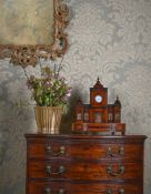 Y AN UNUSUAL GEORGE III MAHOGANY FOB WATCH HOLDER, LATE 18TH CENTURY