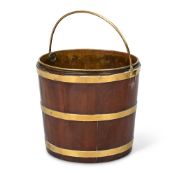 A GEORGE III MAHOGANY AND BRASS BOUND BUCKET, LATE 18TH CENTURY