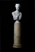 AFTER THE ANTIQUE, A LARGE CARRARA MARBLE BUST OF DIANA THE HUNTRESS, ITALIAN