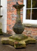 A HAMSTONE SUNDIAL PEDESTAL, LATE 18TH OR EARLY 19TH CENTURY