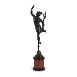AFTER GIAMBOLOGNA, A BRONZE FIGURE OF MERCURY, CAST BY NELL FOUNDRY ROME, LATE 19TH CENTURY