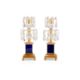 A PAIR OF GEORGE III GILT BRONZE, CUT CLEAR AND BLUE GLASS CANDLESTICKS, CIRCA 1800 - Image 2 of 3