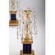 A PAIR OF GEORGE III GILT BRONZE, CUT CLEAR AND BLUE GLASS CANDLESTICKS, CIRCA 1800 - Image 3 of 3
