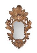 A LARGE ITALIAN ROCOCO CARVED GILTWOOD MIRROR, 18TH CENTURY