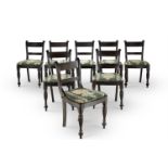 Y A SET OF EIGHT EBONY DINING CHAIRS, CEYLONESE, 20TH CENTURY