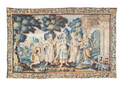 A FRENCH HISTORICAL TAPESTRY DEPICTING ARTEMESIA AND THE TOMB OF MAUSOLUS, 18TH CENTURY