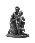 A LARGE FRENCH BRONZE FIGURAL GROUP OF VENUS AND CUPID CIRCA 1820-1850