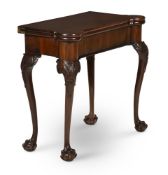 A GEORGE II CARVED MAHOGANY CARD TABLE, CIRCA 1750