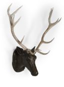 A LARGE BRONZED COMPOSITION IMPERIAL STAG'S HEAD, CONTEMPORARY