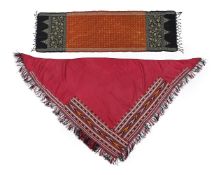 TWO CENTRAL ASIAN SILK EMBROIDERED SHAWLS