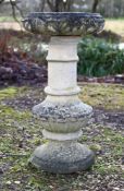 A COTSWOLD STONE BIRDBATH, 19TH CENTURY