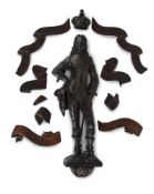 A CARVED WALNUT FIGURE OF CHARLES I, LATE 17TH OR EARLY 18TH CENTURY