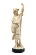 AN ITALIAN ALABASTER FIGURE 'THE NAPLES FISHER BOY', 19TH CENTURY