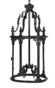 A BRONZE HALL LANTERN, 19TH CENTURY