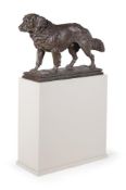 MORITZ GEISS (1805-1875), A LARGE BRONZED ZINC MODEL OF A NEWFOUNDLAND DOG, CIRCA 1850-1870