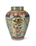 A LARGE JAPANESE POLYCHROME ARITA VASE, EDO PERIOD, 18TH CENTURY