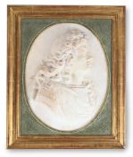 A MARBLE BAS RELIEF PORTRAIT OF LOUIS XIV, FRENCH, 18TH CENTURY