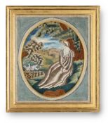 A LATE GEORGE III SILKWORK EMBROIDERY PICTURE, CIRCA 1810-1830