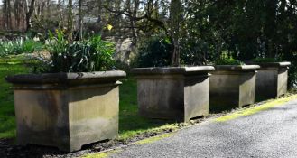 A SET OF FOUR COMPOSITION PLANTERS, 20TH CENTURY